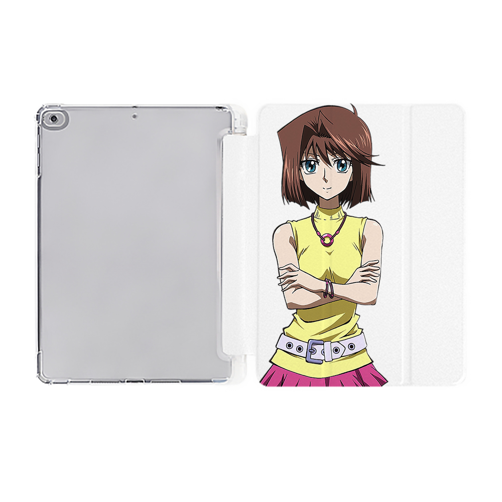 （画像用） 遊☆戯☆王 Yu-Gi-Oh! IPad ケース ペン収納付き 三つ折りスタンド PUレザー×シリコン 対応機種9.5/10.5/10.9インチ